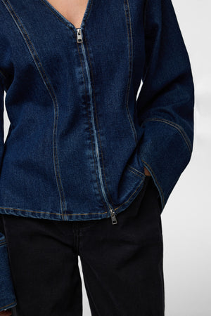 Chemise en jean Flora - Denim bleu foncé