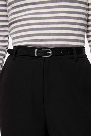 Myra Slim Belt - Black Silver