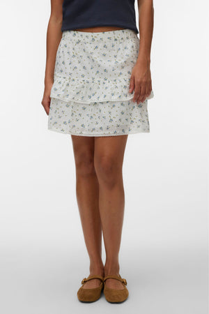 Jupe Courte Rine - Blanche Neige - Jaspe Bleu Marguerite
