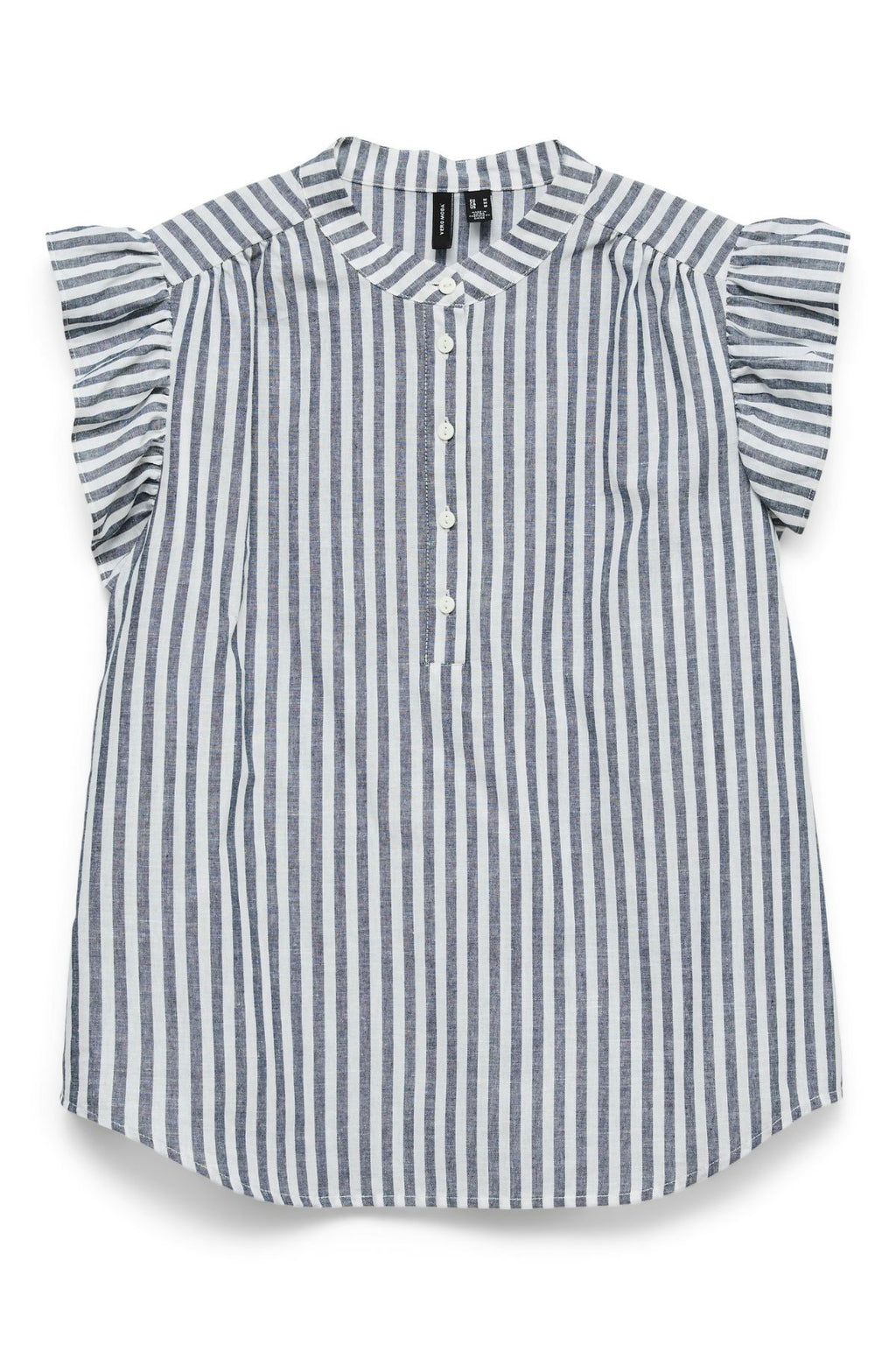 Selma Frill Top - Blazer Marine - Blanc Neige
