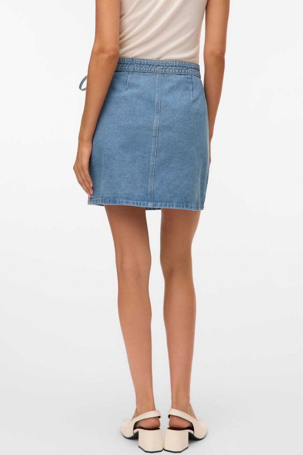 Jupe portefeuille courte en jean Liza - Denim bleu moyen