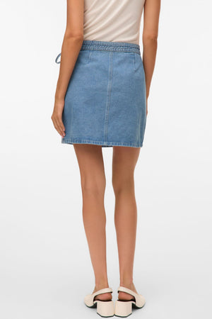 Jupe portefeuille courte en jean Liza - Denim bleu moyen