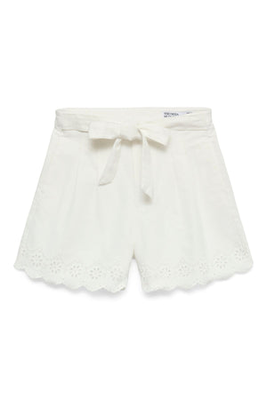 Airla Loose Color Brod Shorts - Blanc brillant