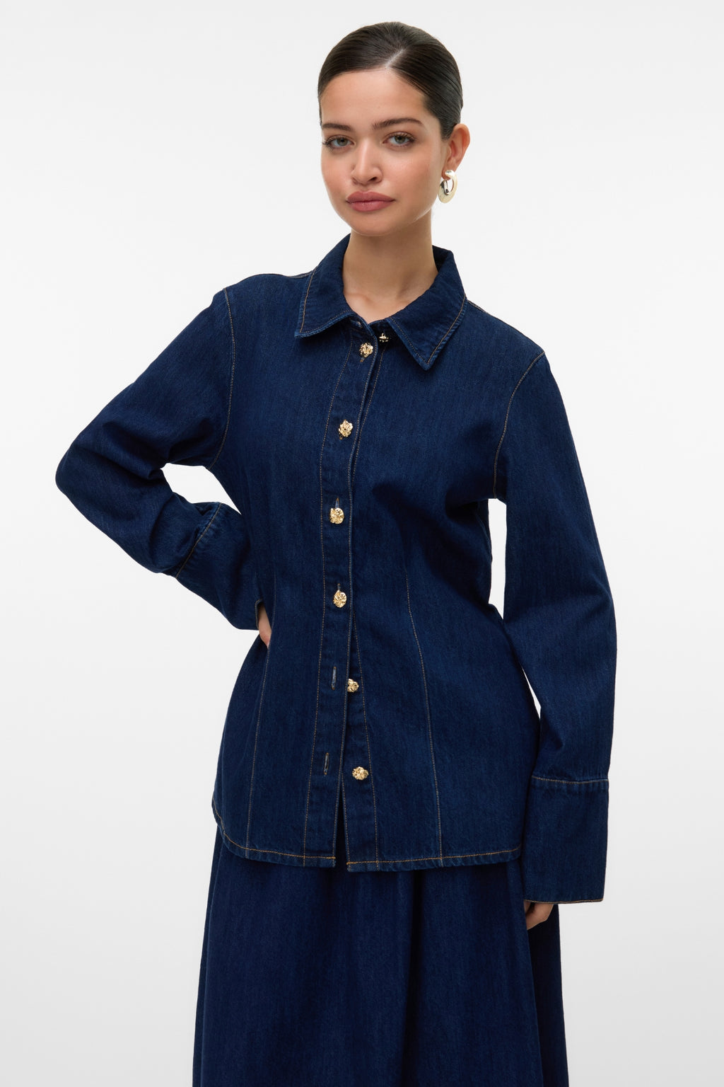 Nikka Denim Shirt - Dark Blue Denim