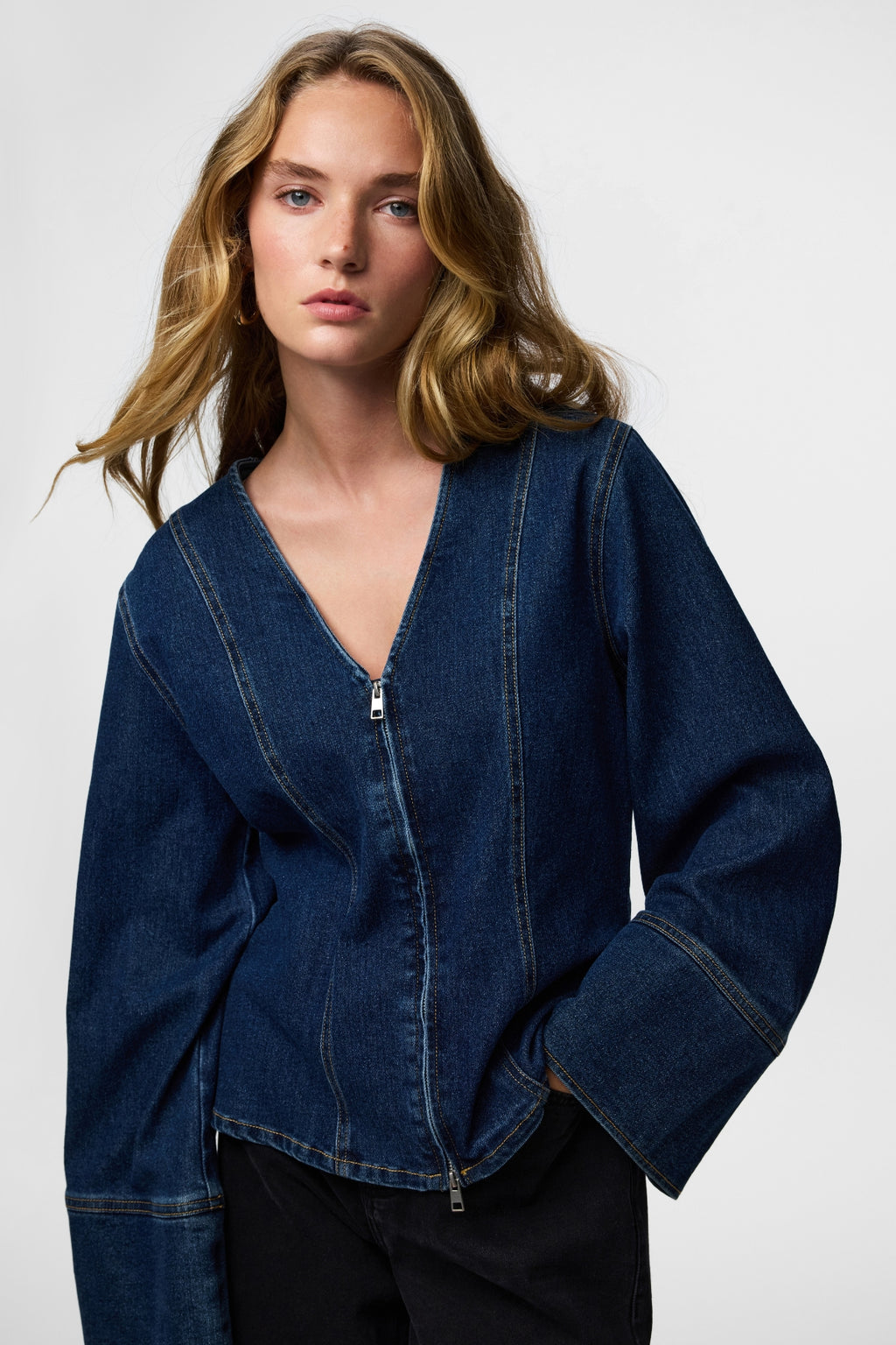 Chemise en jean Flora - Denim bleu foncé