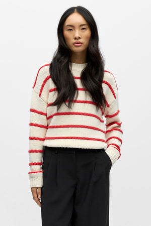 Oda Knit Pullover - Birch Poinsettia