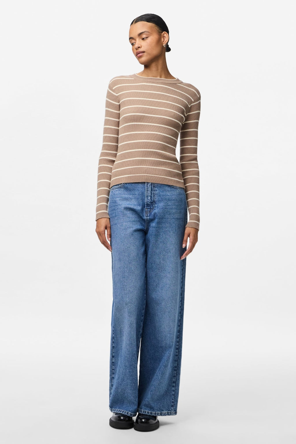 Mira New O-Neck Knit - Grège/Bouleau