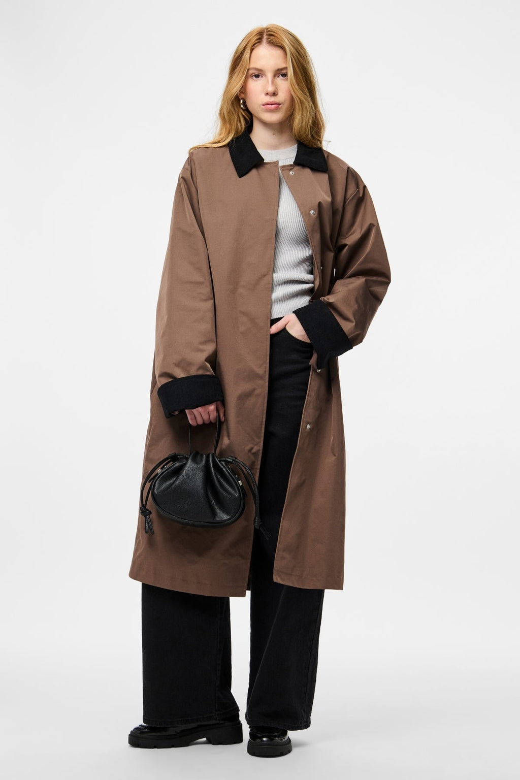 Veste Longue Légère Jorma - Café Quartz Noir