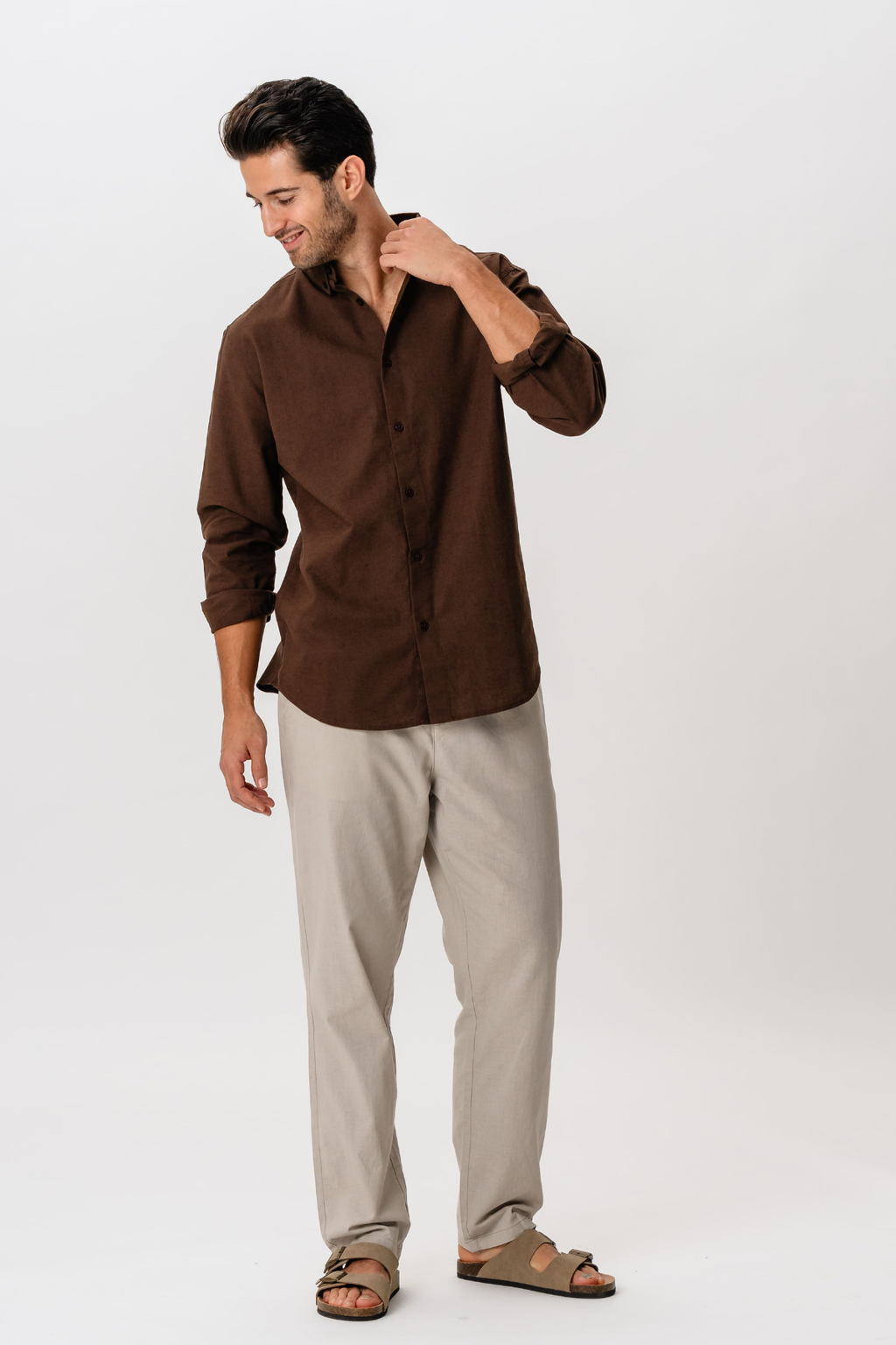 Chemise en lin - café