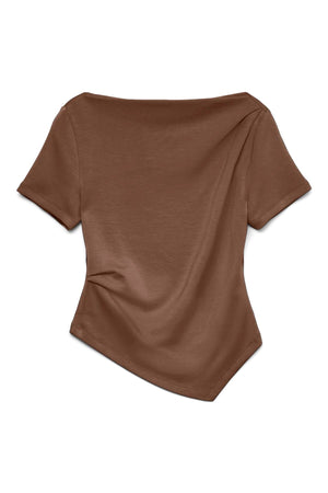 Mille Boatneck Short Top - Brown