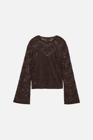 Kanya O-Neck Short Top - Chocolate Torte