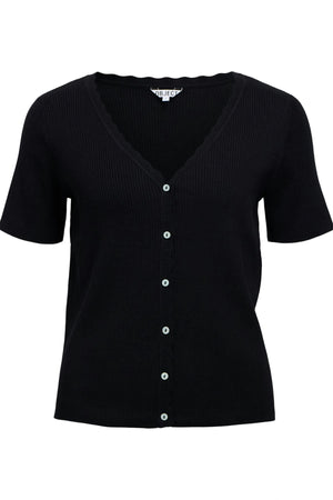 Cardigan Col V Kelly Re - Noir