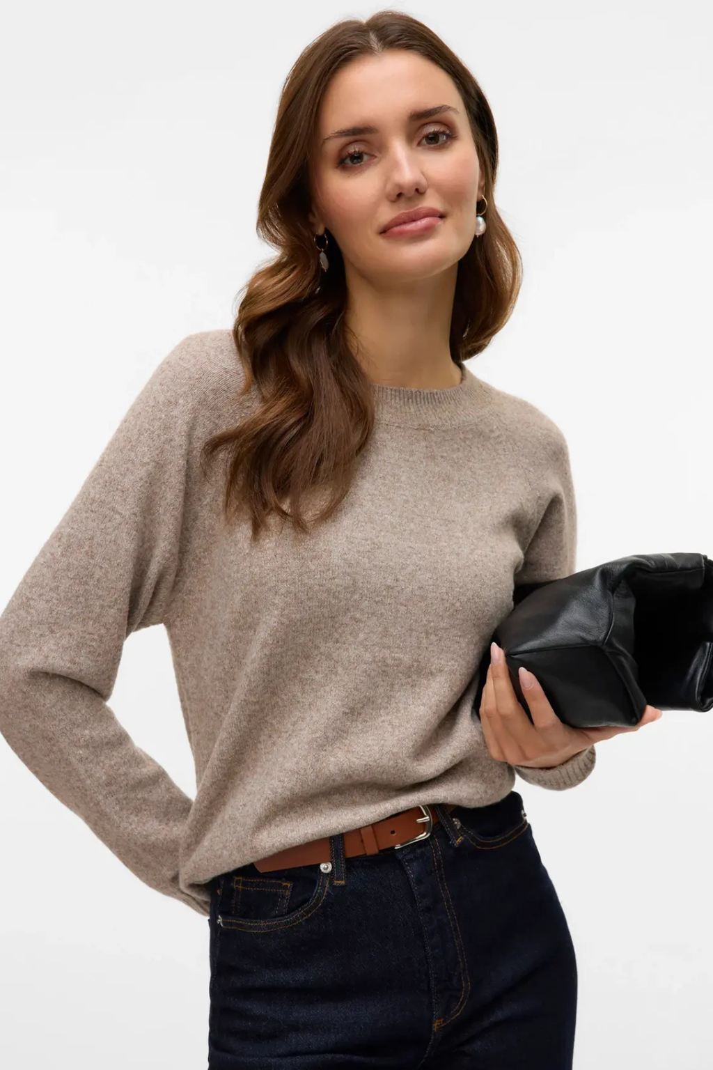 Doffy O-Neck Blouse - Moon Rock Melange