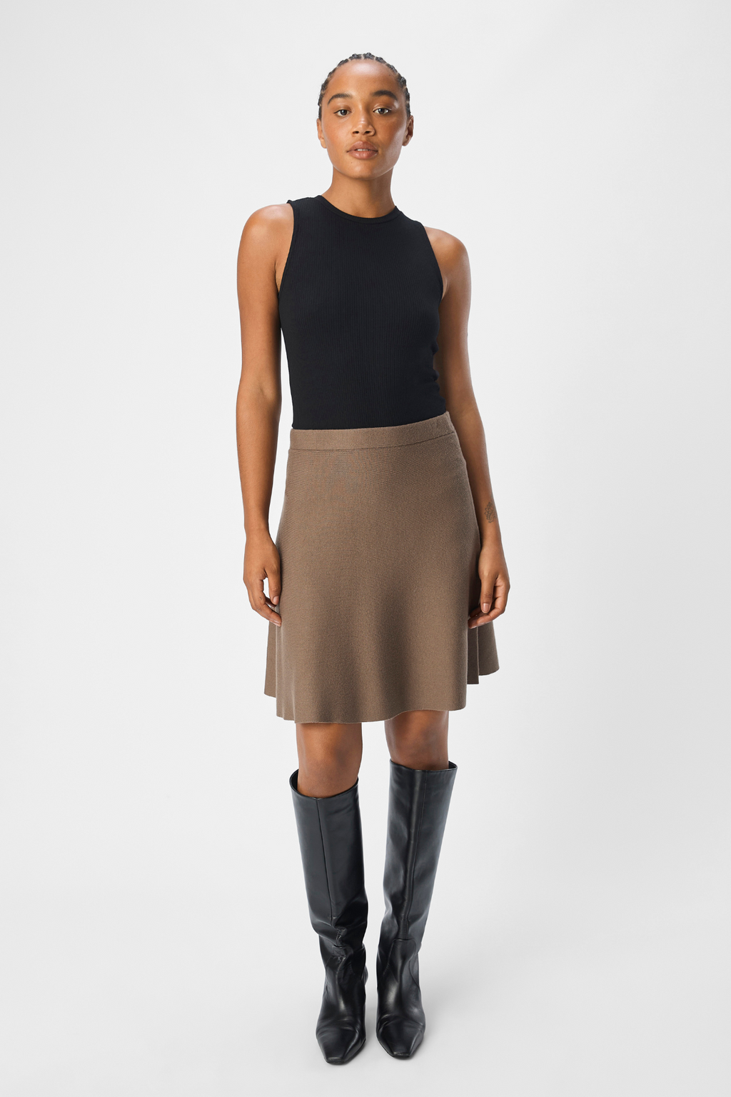 Jupe en tricot court Reynard HW - Morel