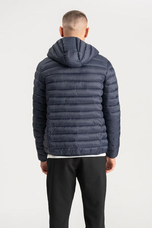 Hooded Light Puffer Jacket - Navy - TeeShoppen Group™