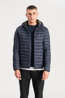 Hooded Light Puffer Jacket - Navy