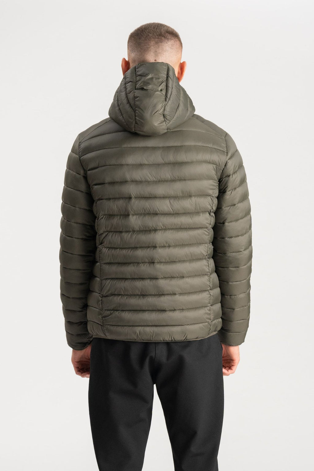 Blouson bouffant léger à capuche - Olive