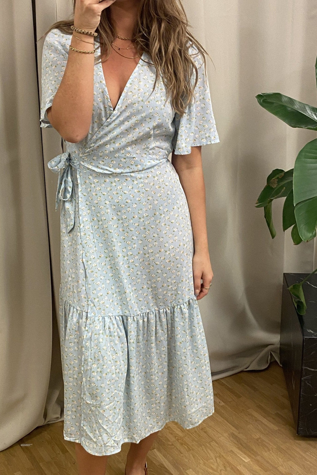 Dina 2/4 Robe enveloppée - Bleu