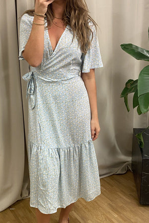 Dina 2/4 Robe enveloppée - Bleu