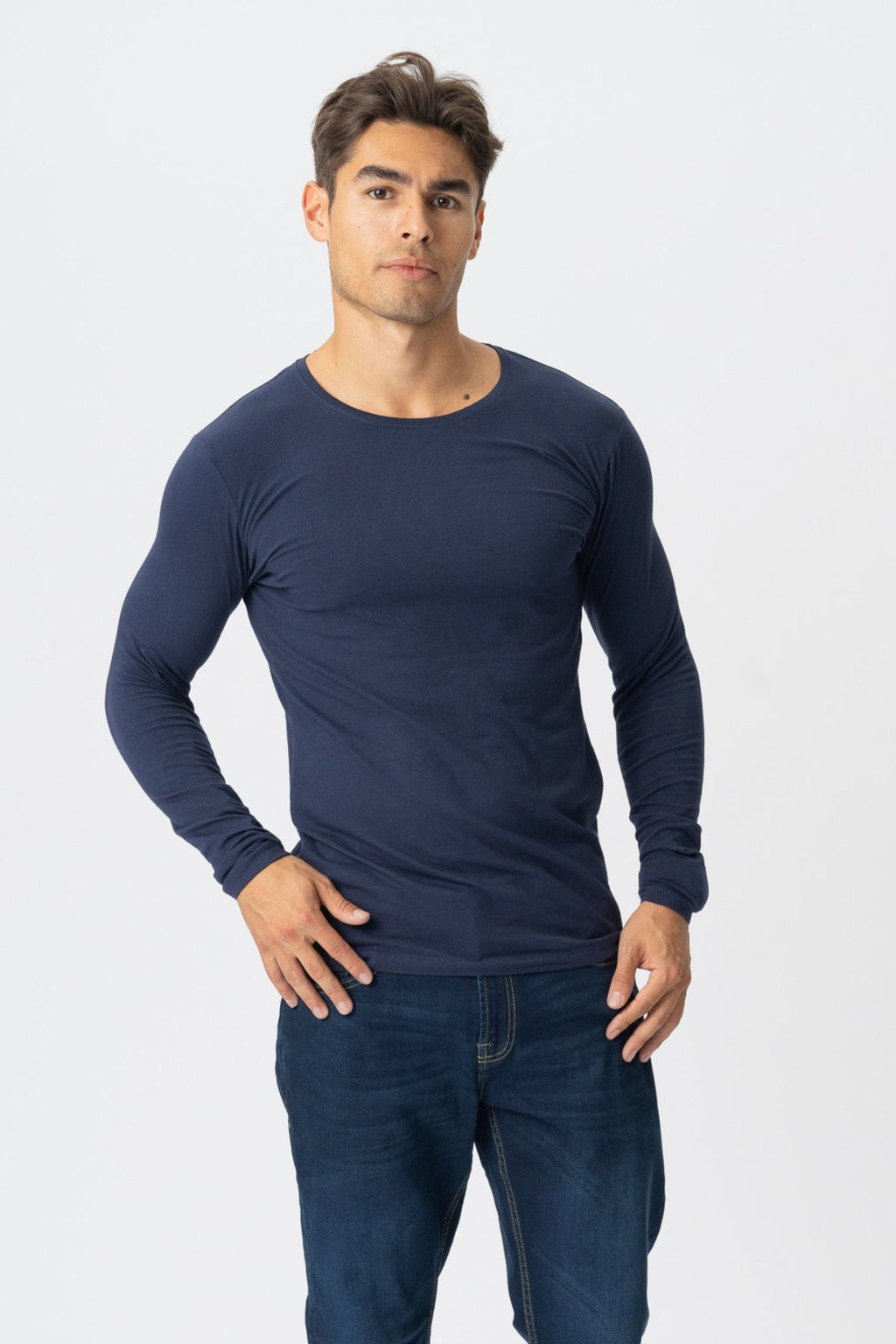 Long-sleeved Muscle T-shirt - Navy