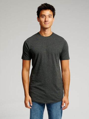 T-shirt long - mélange gris foncé