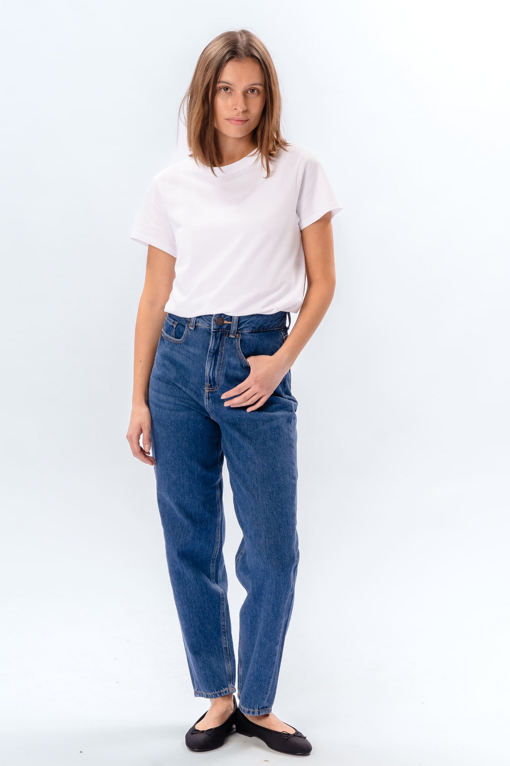 The Original Performance Mom Jeans - Denim bleu moyen