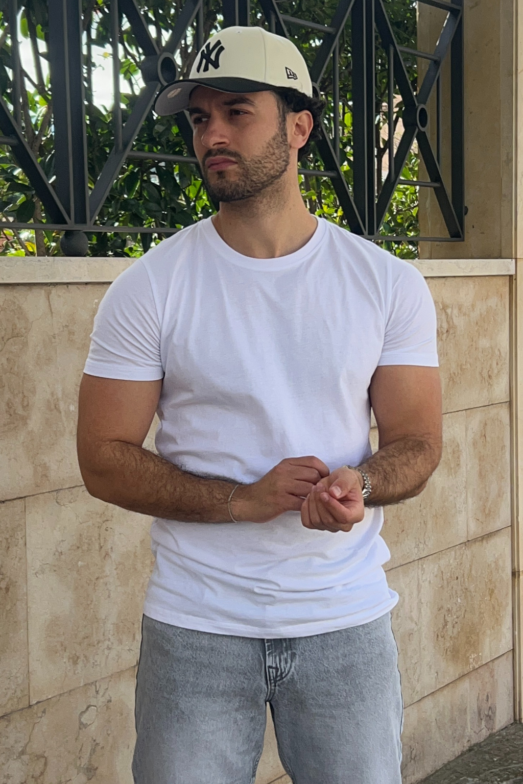 T-shirt musculaire - blanc