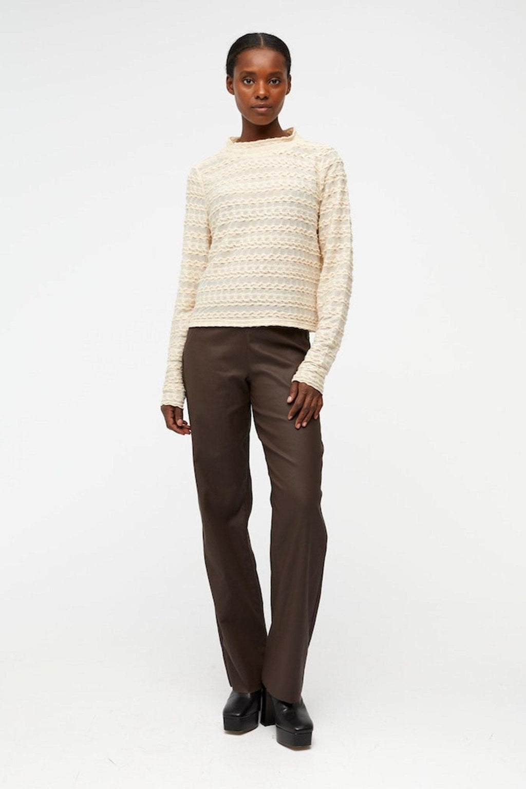 Runa Langærmet Bluse - Sandshell