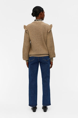 Malena Ruffle Pullover Strik - Fossile