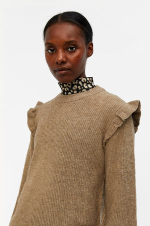 Malena Ruffle Pullover Strik - Fossile