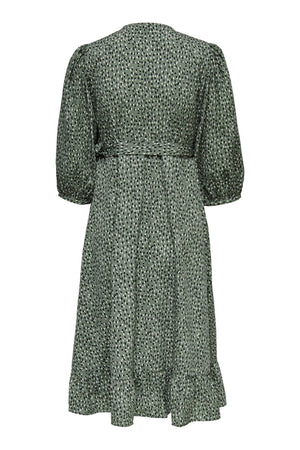 Olivia 3/4 Wrap Midi Robe - Balsam Green