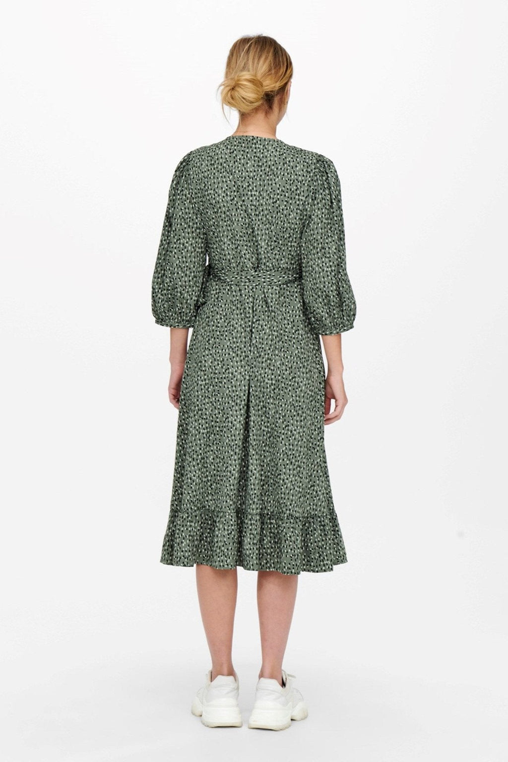 Olivia 3/4 Wrap Midi Robe - Balsam Green