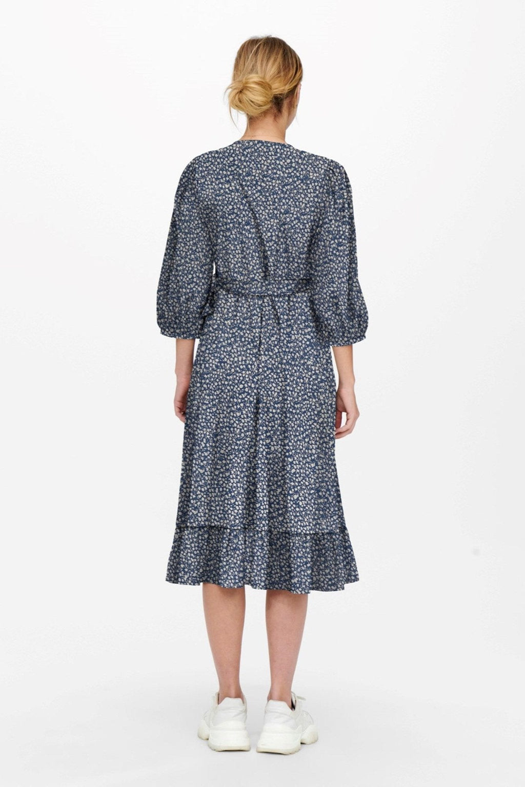 Olivia 3/4 Wrap Midi Robe - Blue Mirage