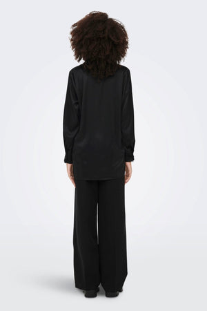 Robe de satin Victoria - noir