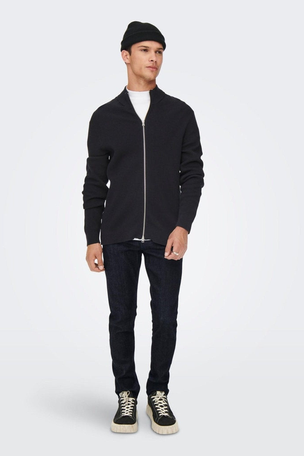 Jeans cru slim - denim bleu