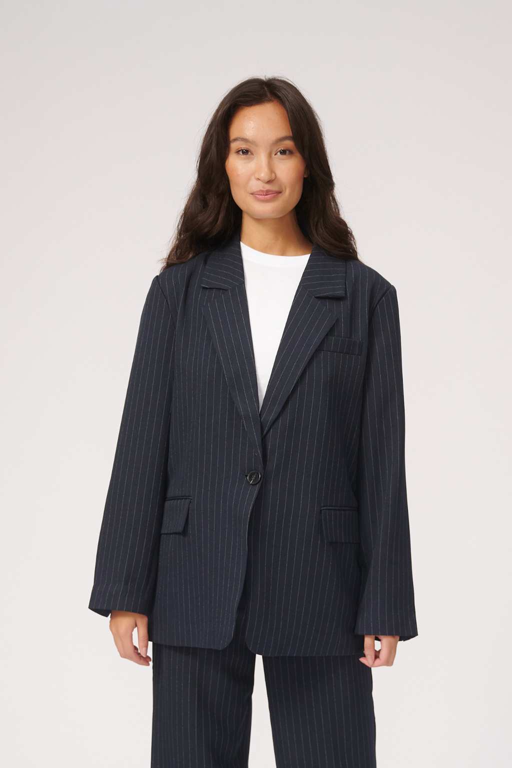 Blazer surdimensionné - Marine Pinstripe