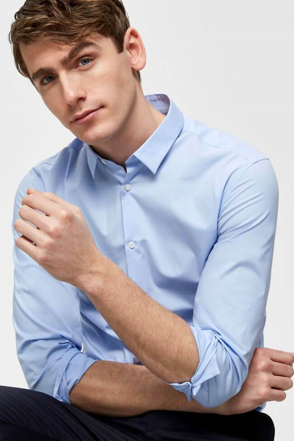 Preston Shirt Slim Fit - bleu clair