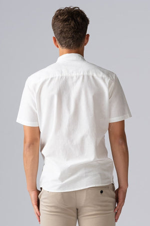 Short - sleeved linen shirt - White - TeeShoppen Group™ - Skjorter & Bluser - Blend