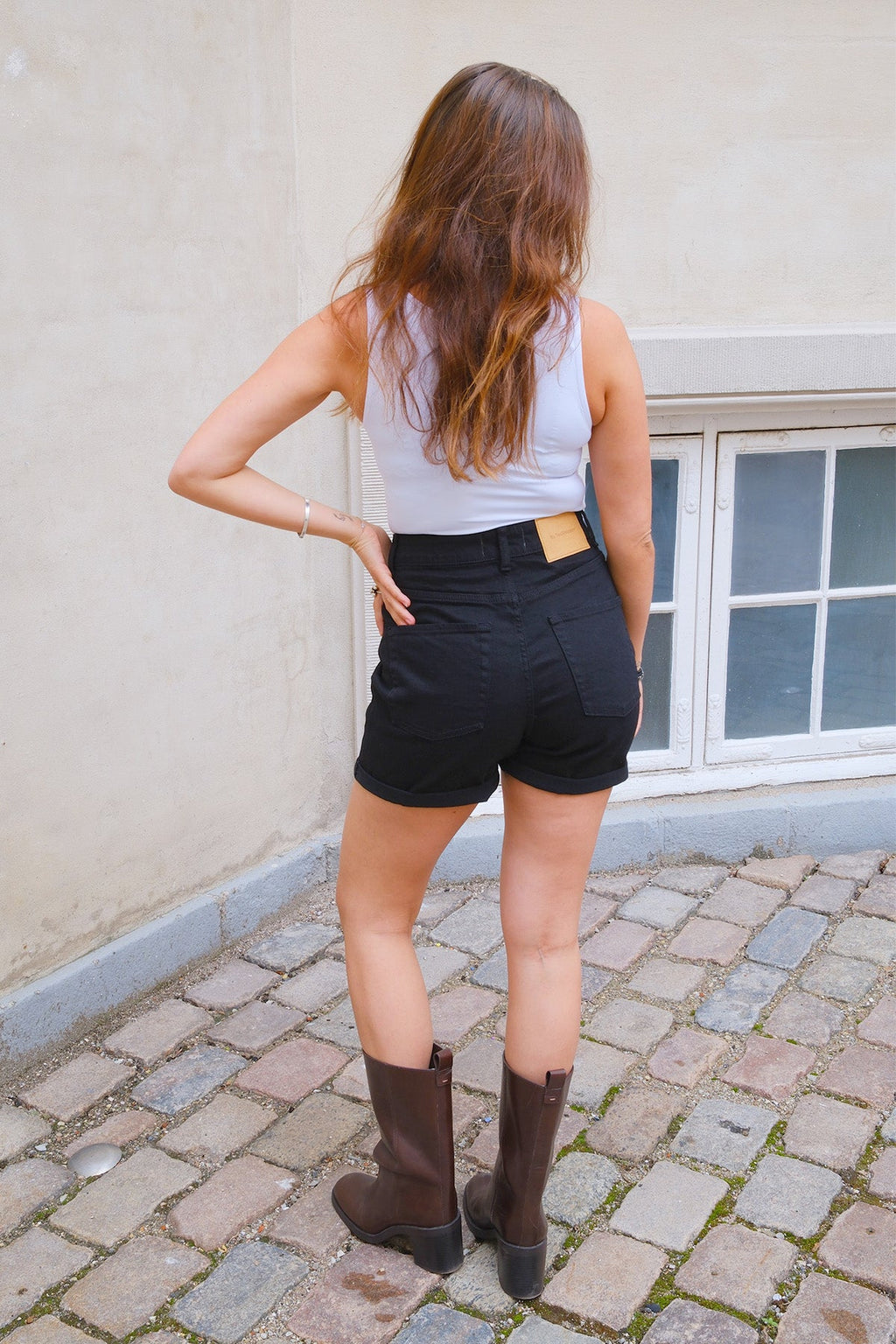 Le shorts de jean de performance originaux - Denim noir