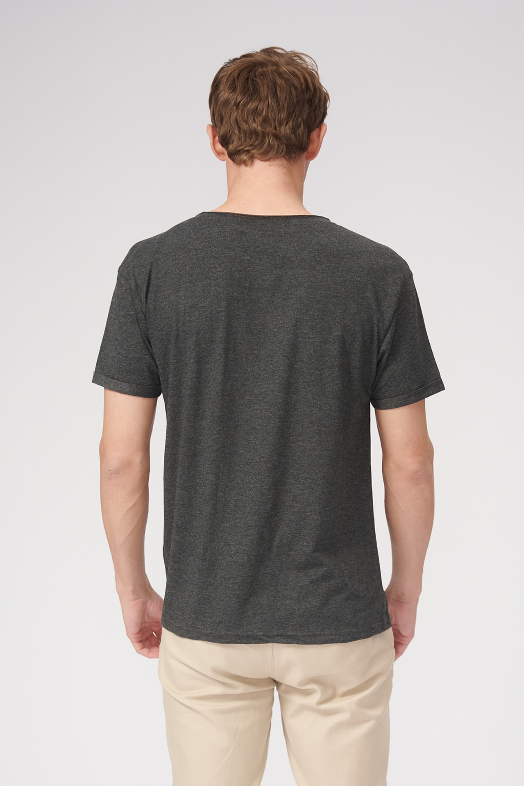 Deep Neck T-shirt - Dark Gray