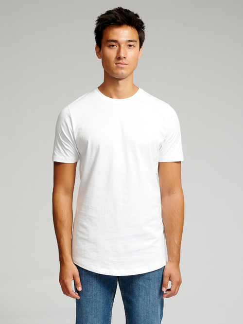 Long T-shirt - Hvid - TeeShoppen - Hvid