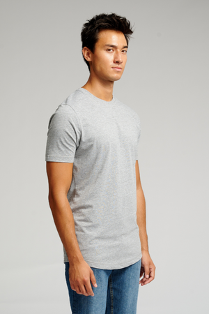 T-shirt long - mélange gris