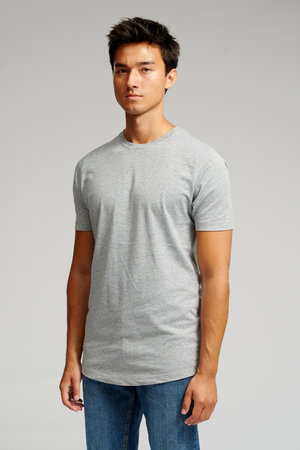 T-shirt long - mélange gris