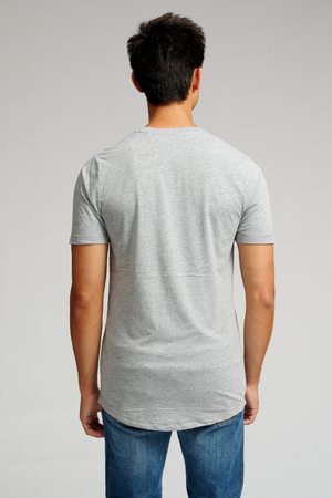 T-shirt long - mélange gris