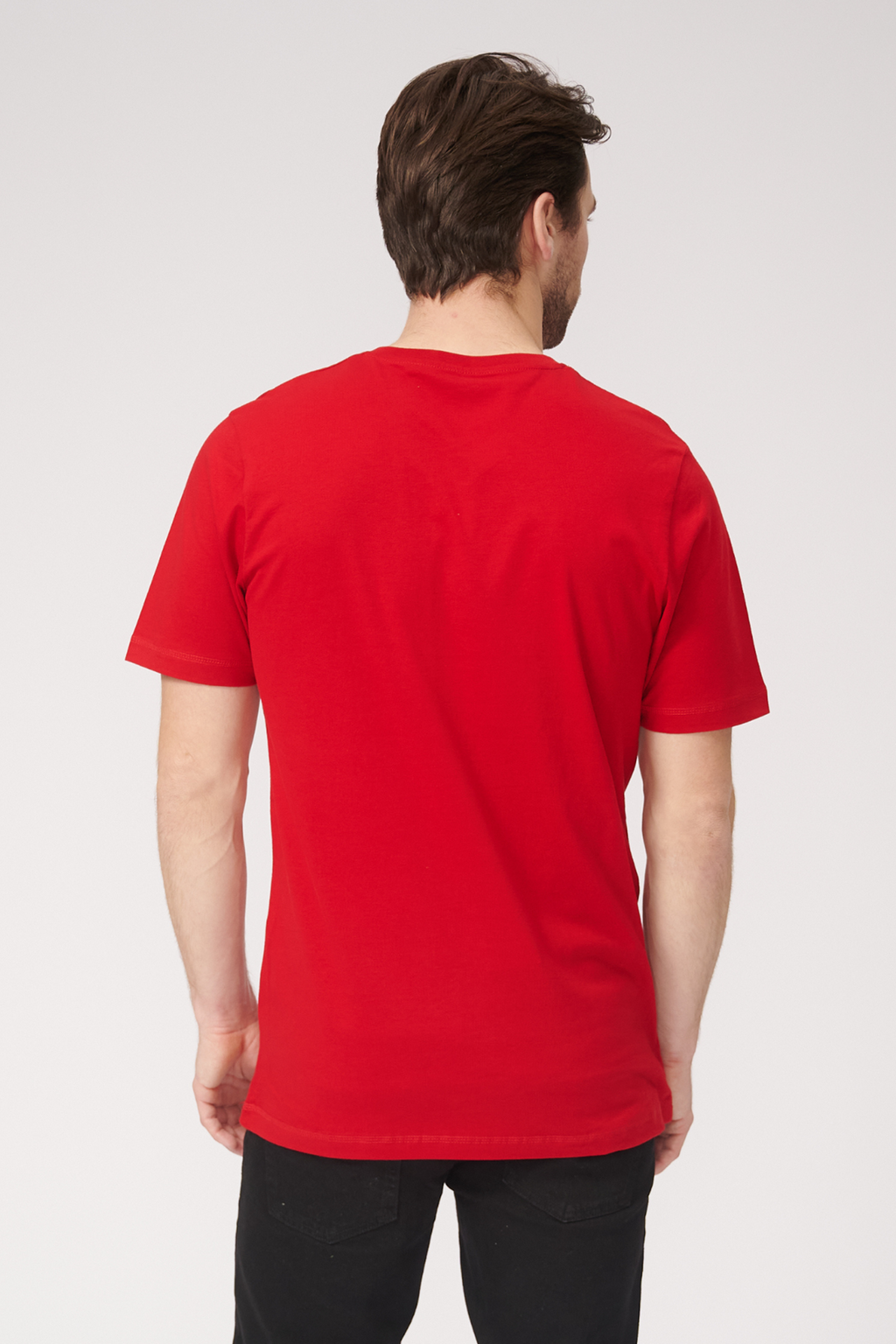 Basic T-shirt col V - Rouge