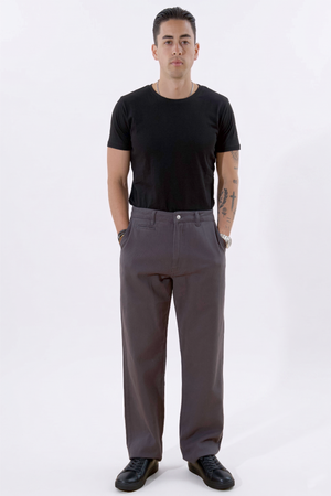 Chino droit en coton - Gris