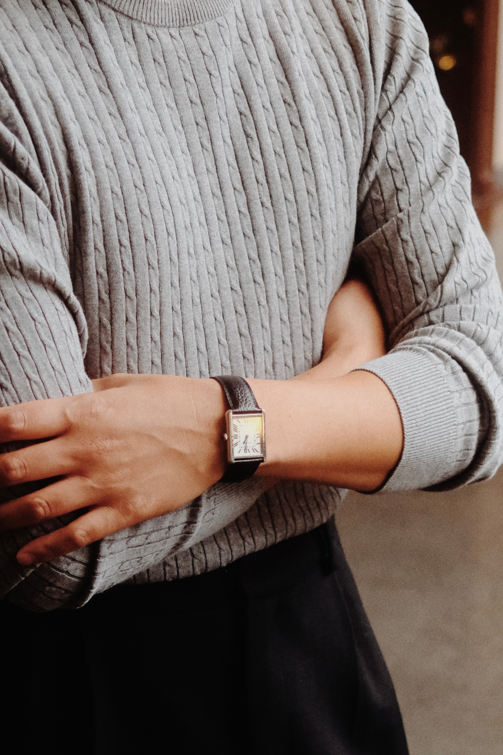 Pullover Cable Knit - Gray Melange