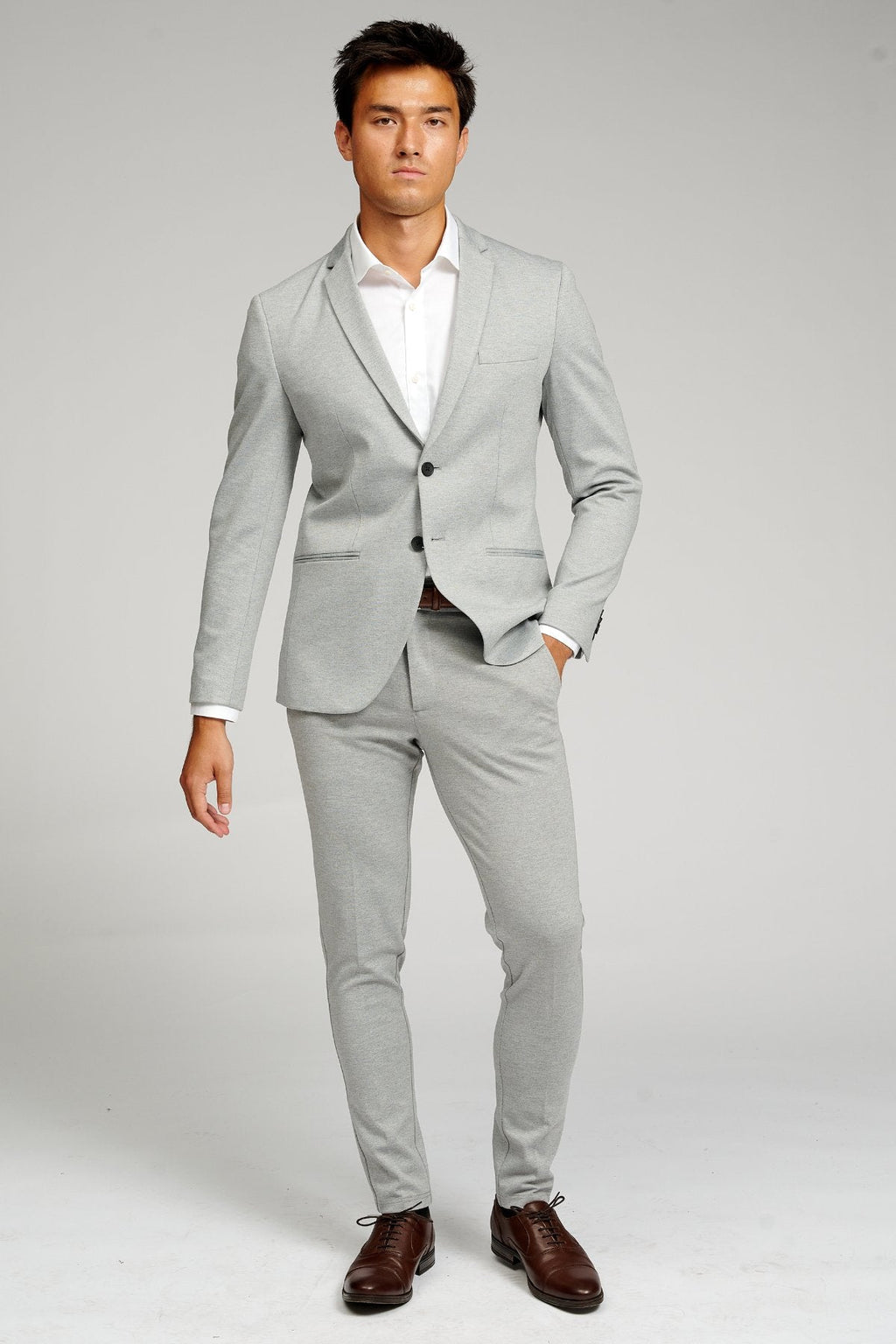 The Original Performance Suit™️ (Light Grey) + Shirt & Tie - Package Deal