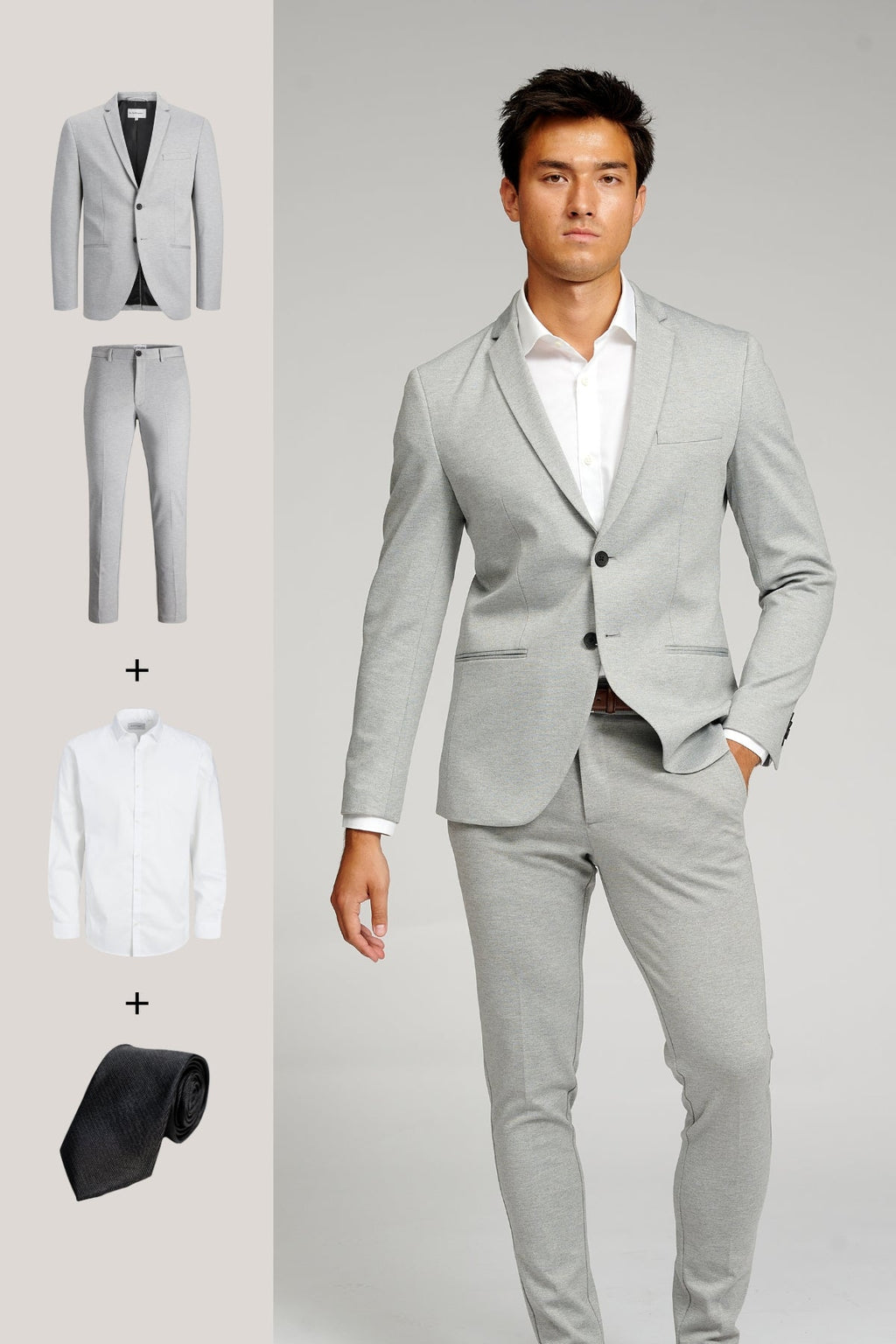 The Original Performance Suit™️ (Light Grey) + Shirt & Tie - Package Deal