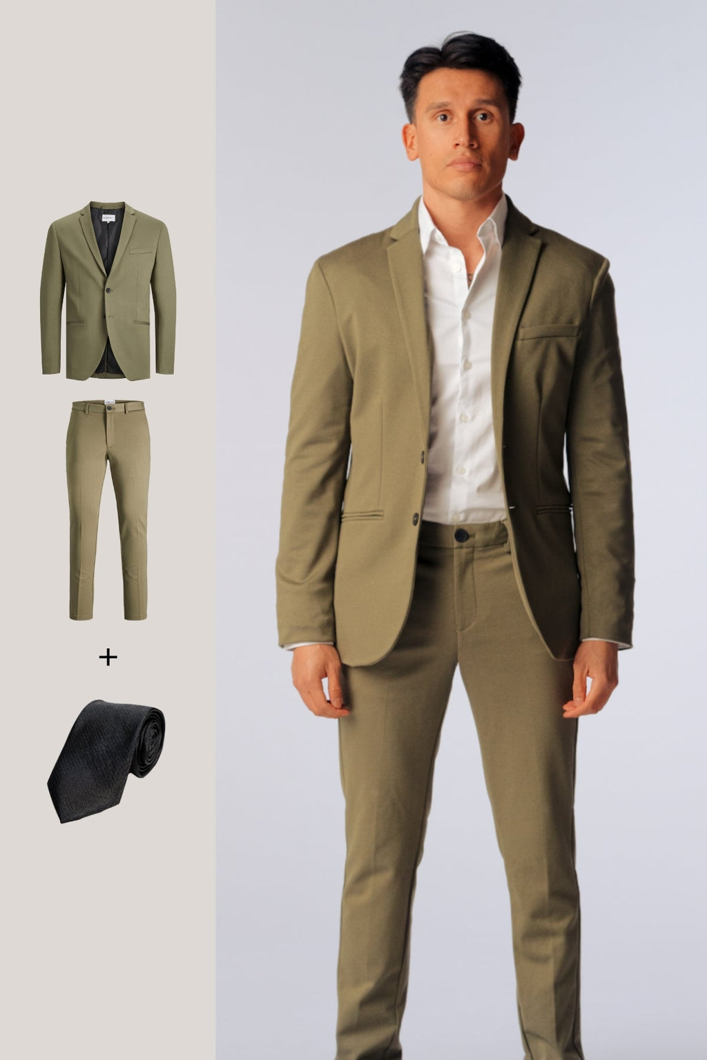 The Original Performance Suit™️ (Olive) + cravate - Offre groupée